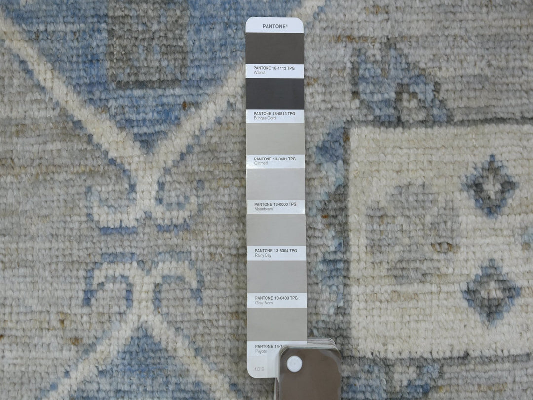 6'2" x 8'7" New Hand Knotted Grey Wool Rectangle Oriental Rug - MOA10271125