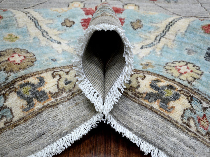 9'2" x 12'0" New Hand Knotted Grey Wool Rectangle Oriental Rug - MOA10271132