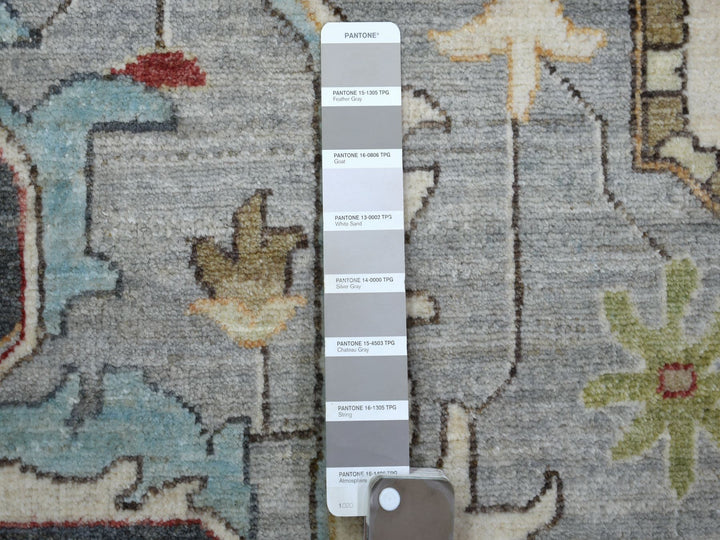 9'2" x 12'0" New Hand Knotted Grey Wool Rectangle Oriental Rug - MOA10271132