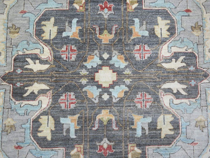 9'2" x 12'0" New Hand Knotted Grey Wool Rectangle Oriental Rug - MOA10271132