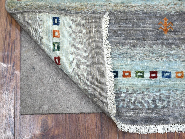 3'3" x 4'9" New Hand Knotted Grey Wool Rectangle Oriental Rug - MOA10271138