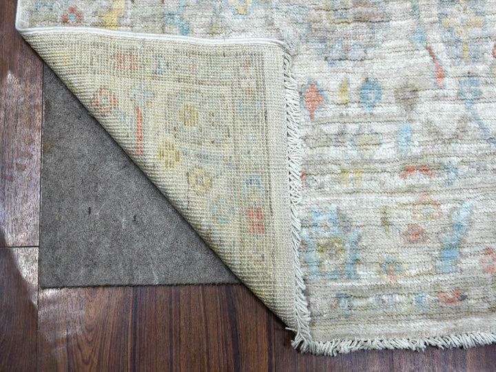 3'9" x 11'2" New Hand Knotted Grey Wool Runner Oriental Rug - MOA10271161
