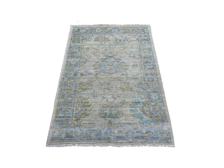 3'3" x 4'10" New Hand Knotted Grey Wool Rectangle Oriental Rug - MOA10271162