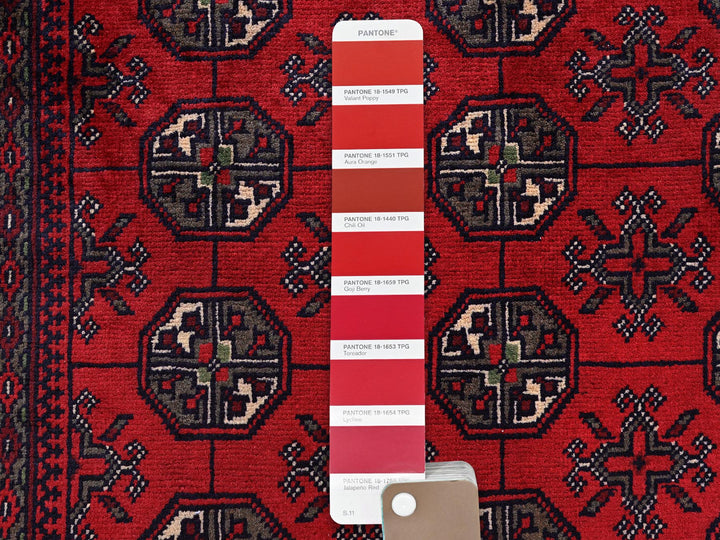 2'9" x 4'4" New Hand Knotted Red Wool Rectangle Oriental Rug - MOA102711