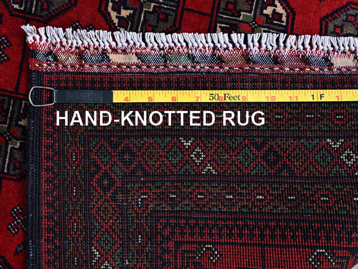 2'9" x 4'4" New Hand Knotted Red Wool Rectangle Oriental Rug - MOA102711