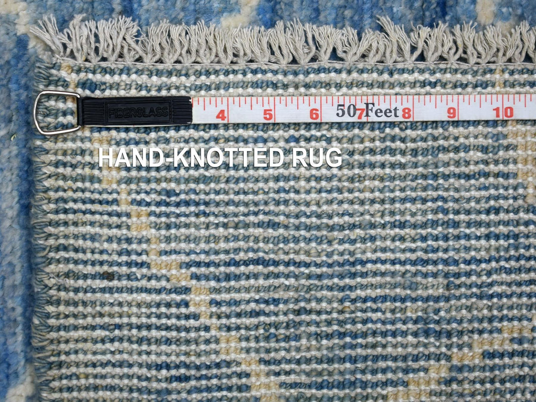 2'6" x 11'2" New Hand Knotted Blue Wool Runner Oriental Rug - MOA10271222