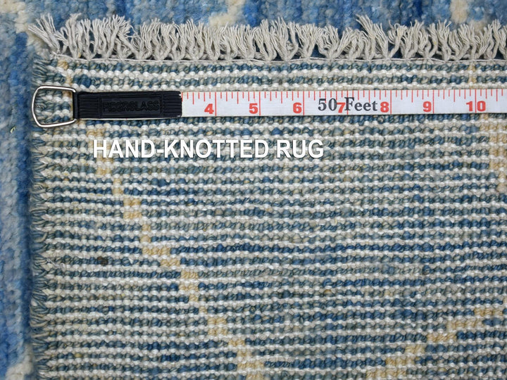 2'6" x 11'2" New Hand Knotted Blue Wool Runner Oriental Rug - MOA10271222