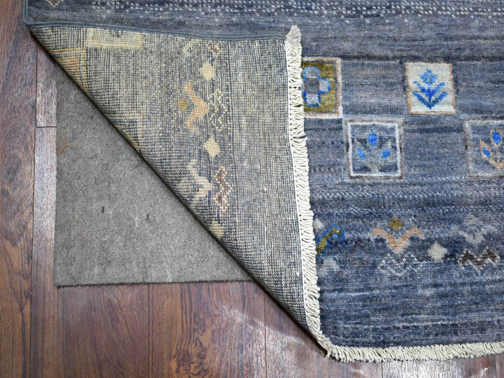2'7" x 9'8" New Hand Knotted Grey Wool Runner Oriental Rug - MOA10271251