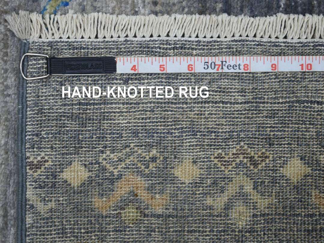 2'7" x 9'8" New Hand Knotted Grey Wool Runner Oriental Rug - MOA10271251