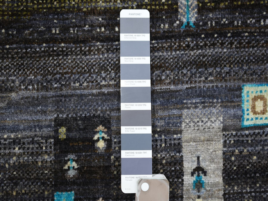 4'0" x 5'10" New Hand Knotted Grey Wool Rectangle Oriental Rug - MOA10271254