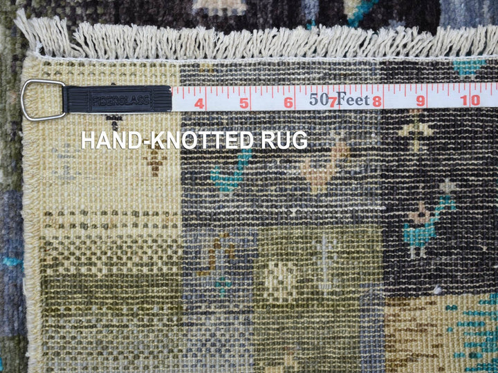 4'0" x 5'10" New Hand Knotted Grey Wool Rectangle Oriental Rug - MOA10271254