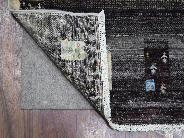 3'10" x 6'0" New Hand Knotted Grey Wool Rectangle Oriental Rug - MOA10271257