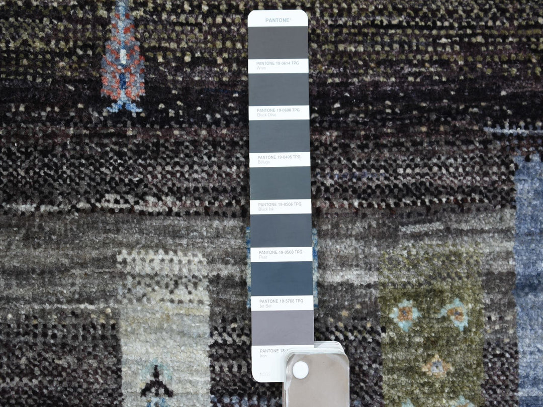 3'10" x 6'0" New Hand Knotted Grey Wool Rectangle Oriental Rug - MOA10271257