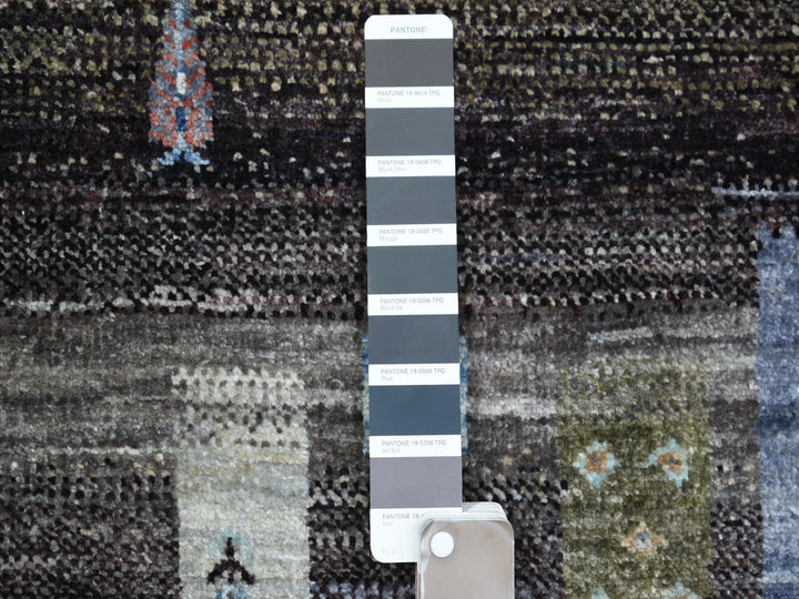 3'10" x 6'0" New Hand Knotted Grey Wool Rectangle Oriental Rug - MOA10271257