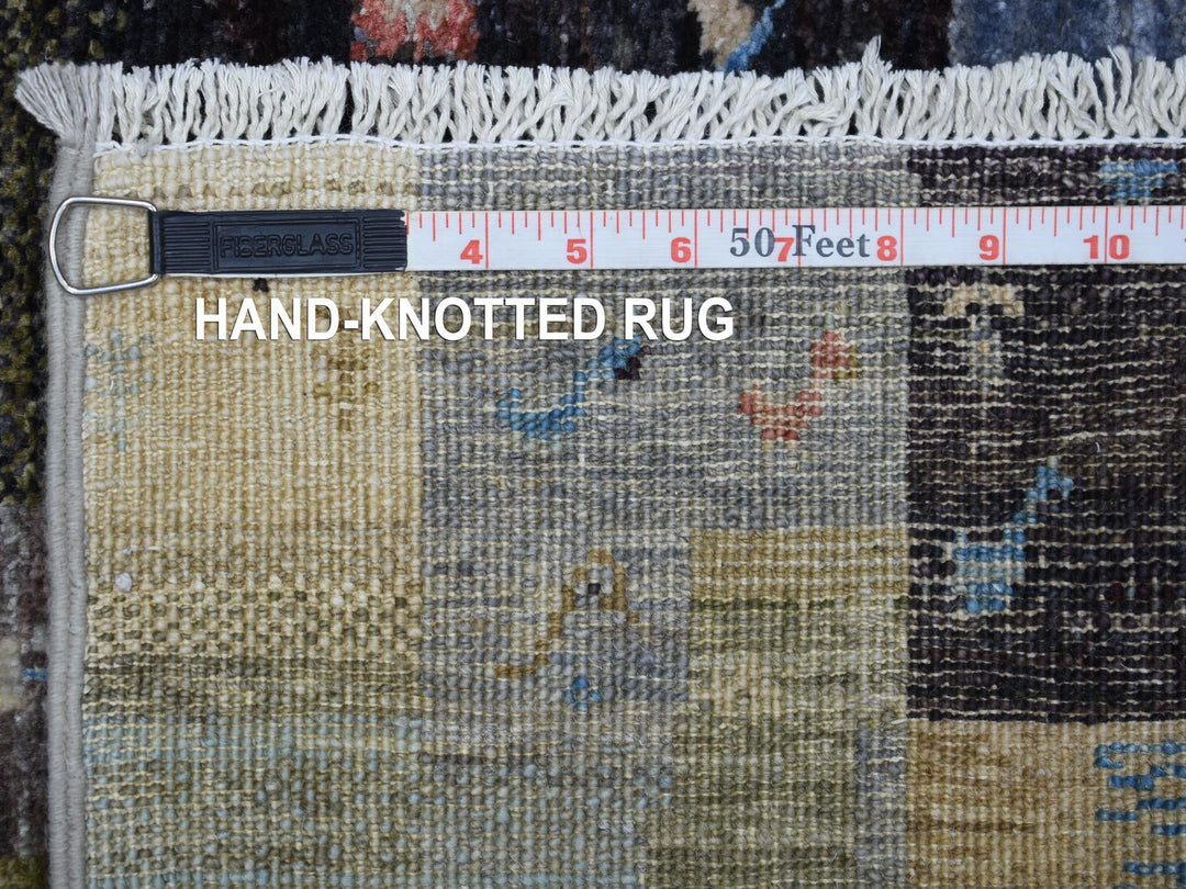 3'10" x 6'0" New Hand Knotted Grey Wool Rectangle Oriental Rug - MOA10271257