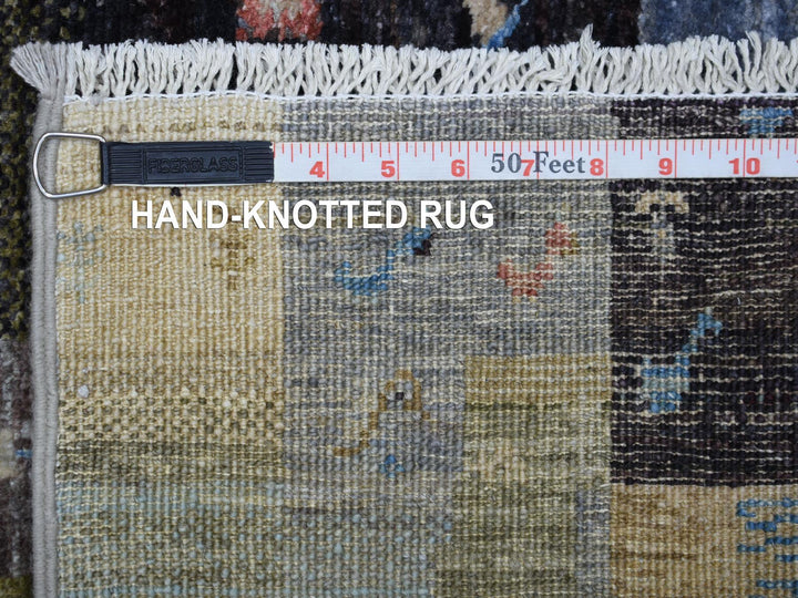 3'10" x 6'0" New Hand Knotted Grey Wool Rectangle Oriental Rug - MOA10271257