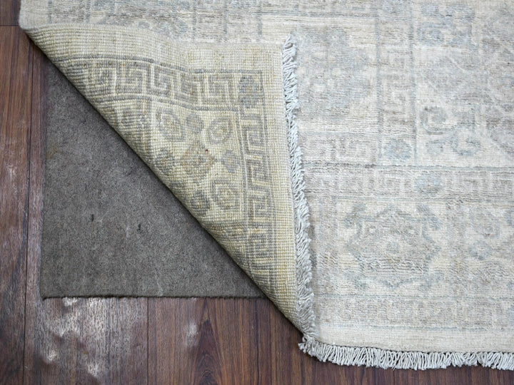 4'1" x 5'9" New Hand Knotted Ivory Wool Rectangle Oriental Rug - MOA10271259