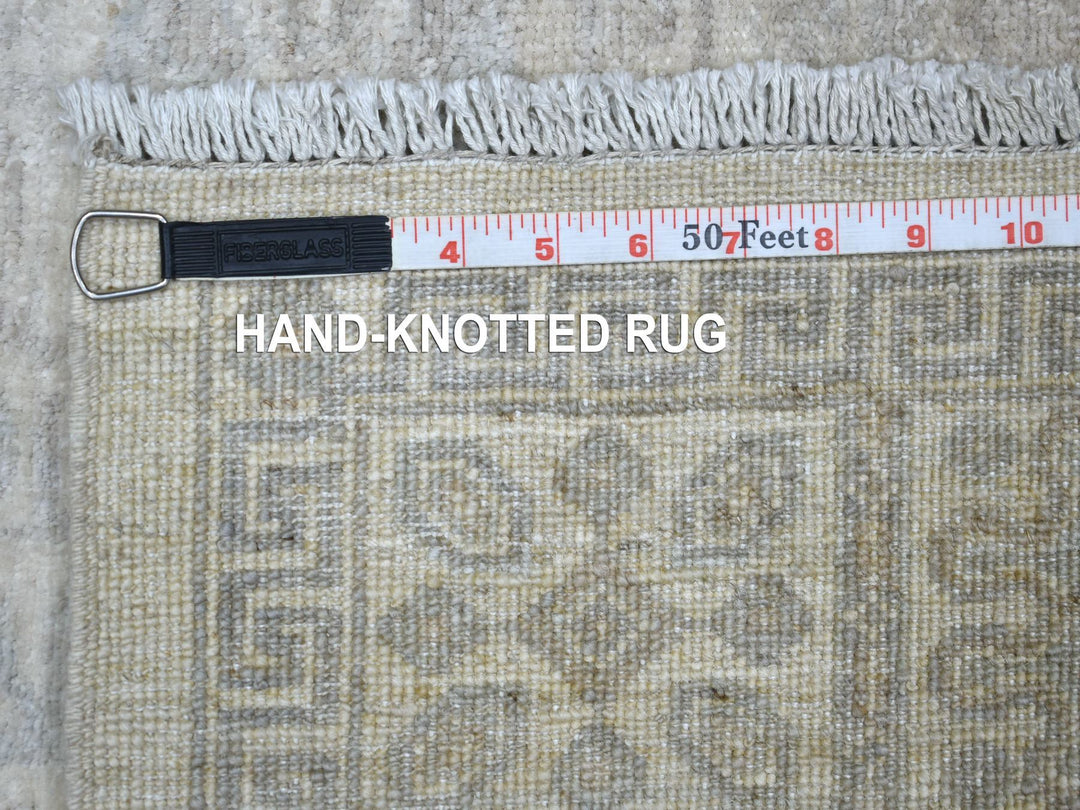 4'1" x 5'9" New Hand Knotted Ivory Wool Rectangle Oriental Rug - MOA10271259