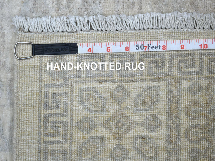 4'1" x 5'9" New Hand Knotted Ivory Wool Rectangle Oriental Rug - MOA10271259