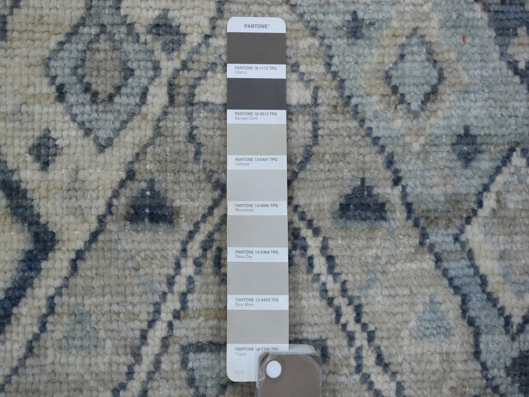2'9" x 9'4" New Hand Knotted Grey Wool Runner Oriental Rug - MOA10271282