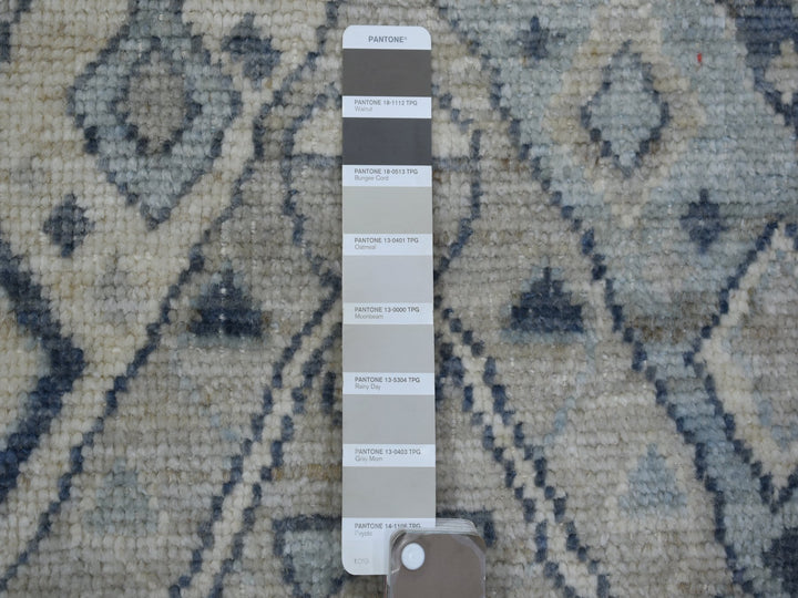 2'9" x 9'4" New Hand Knotted Grey Wool Runner Oriental Rug - MOA10271282