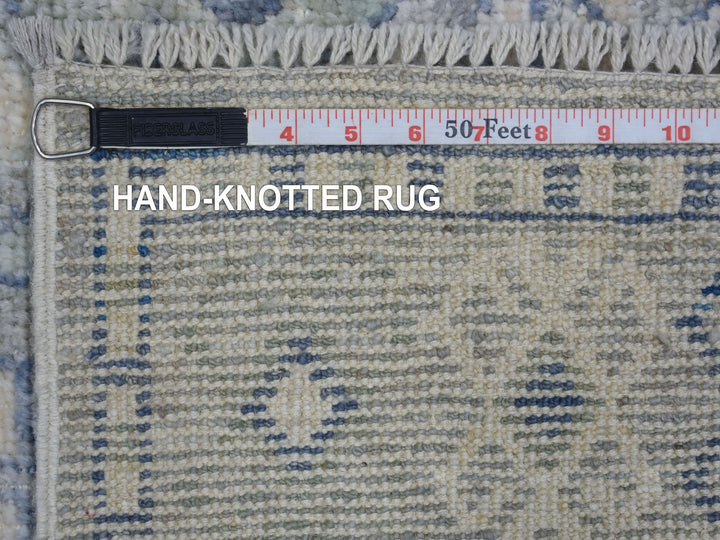 2'9" x 9'4" New Hand Knotted Grey Wool Runner Oriental Rug - MOA10271282
