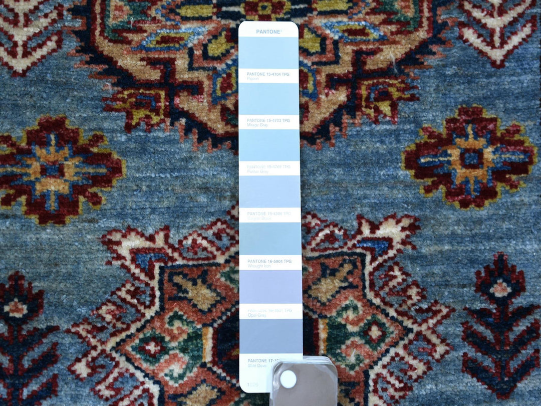 2'7" x 9'10" New Hand Knotted Blue Wool Runner Oriental Rug - MOA10271291