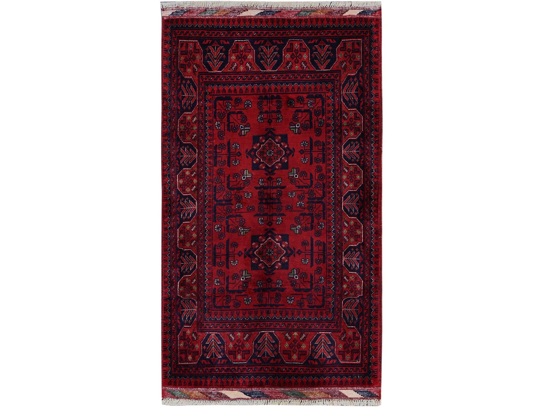 2'7" x 4'5" New Hand Knotted Red Wool Rectangle Oriental Rug - MOA102712