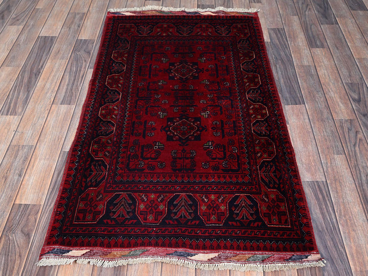 2'7" x 4'5" New Hand Knotted Red Wool Rectangle Oriental Rug - MOA102712