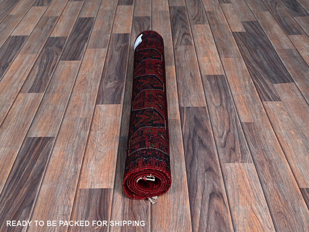 2'7" x 4'5" New Hand Knotted Red Wool Rectangle Oriental Rug - MOA102712