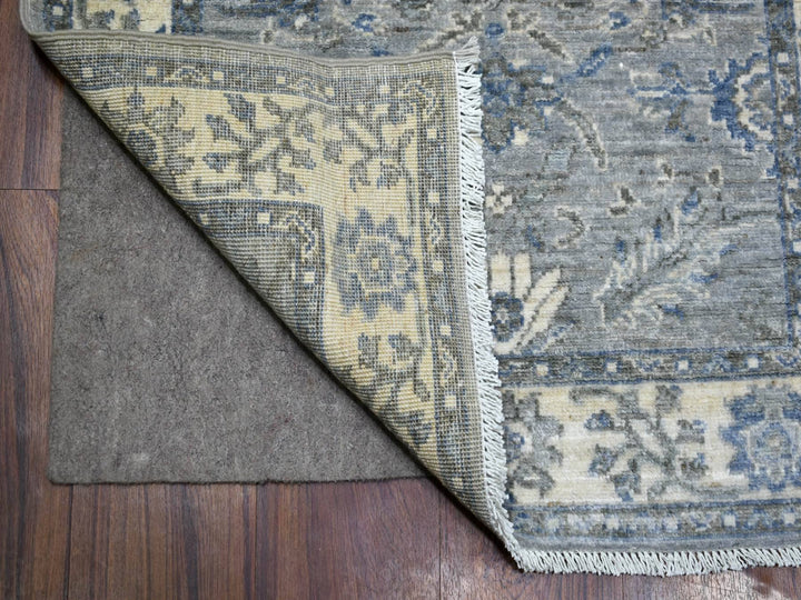 2'7" x 13'1" New Hand Knotted Grey Wool Runner Oriental Rug - MOA10271304