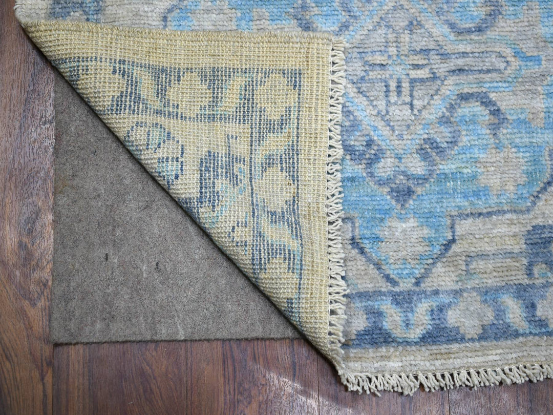 3'1" x 11'9" New Hand Knotted Grey Wool Runner Oriental Rug - MOA10271329