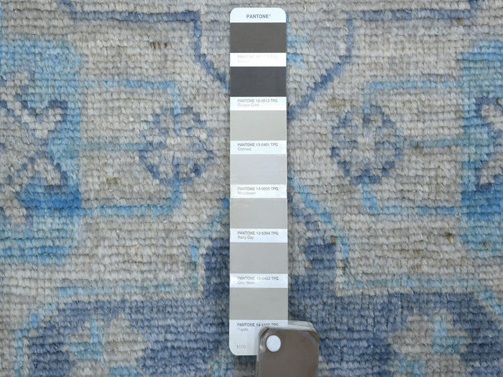 3'1" x 11'9" New Hand Knotted Grey Wool Runner Oriental Rug - MOA10271329