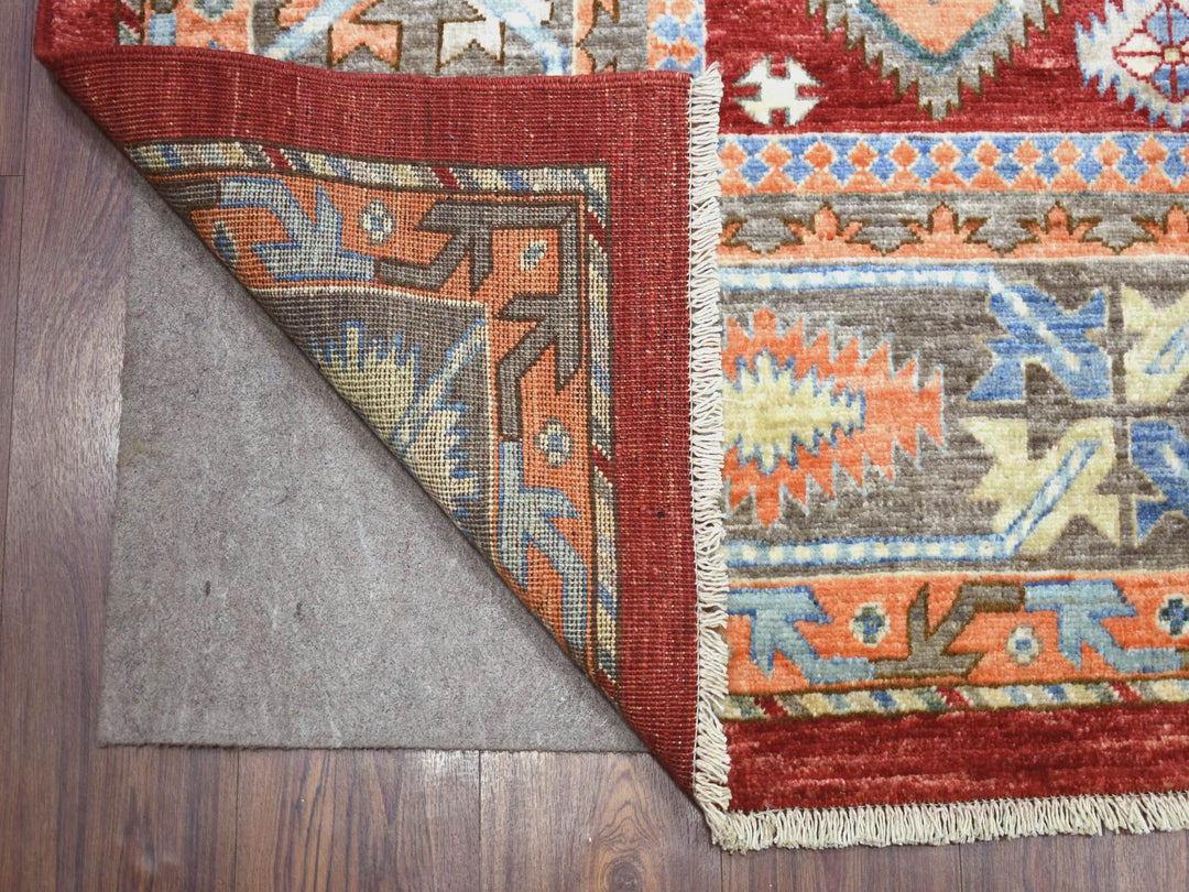 9'0" x 12'0" New Hand Knotted Red Wool Rectangle Oriental Rug - MOA10271364