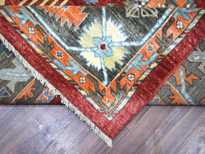 9'0" x 12'0" New Hand Knotted Red Wool Rectangle Oriental Rug - MOA10271364