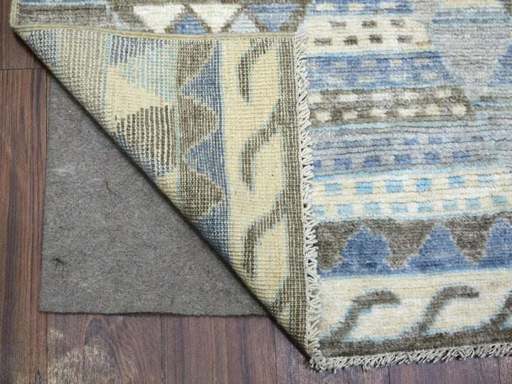 8'0" x 10'0" New Hand Knotted Ivory Wool Rectangle Oriental Rug - MOA10271369