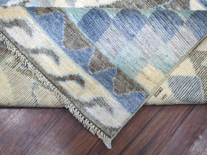 8'0" x 10'0" New Hand Knotted Ivory Wool Rectangle Oriental Rug - MOA10271369