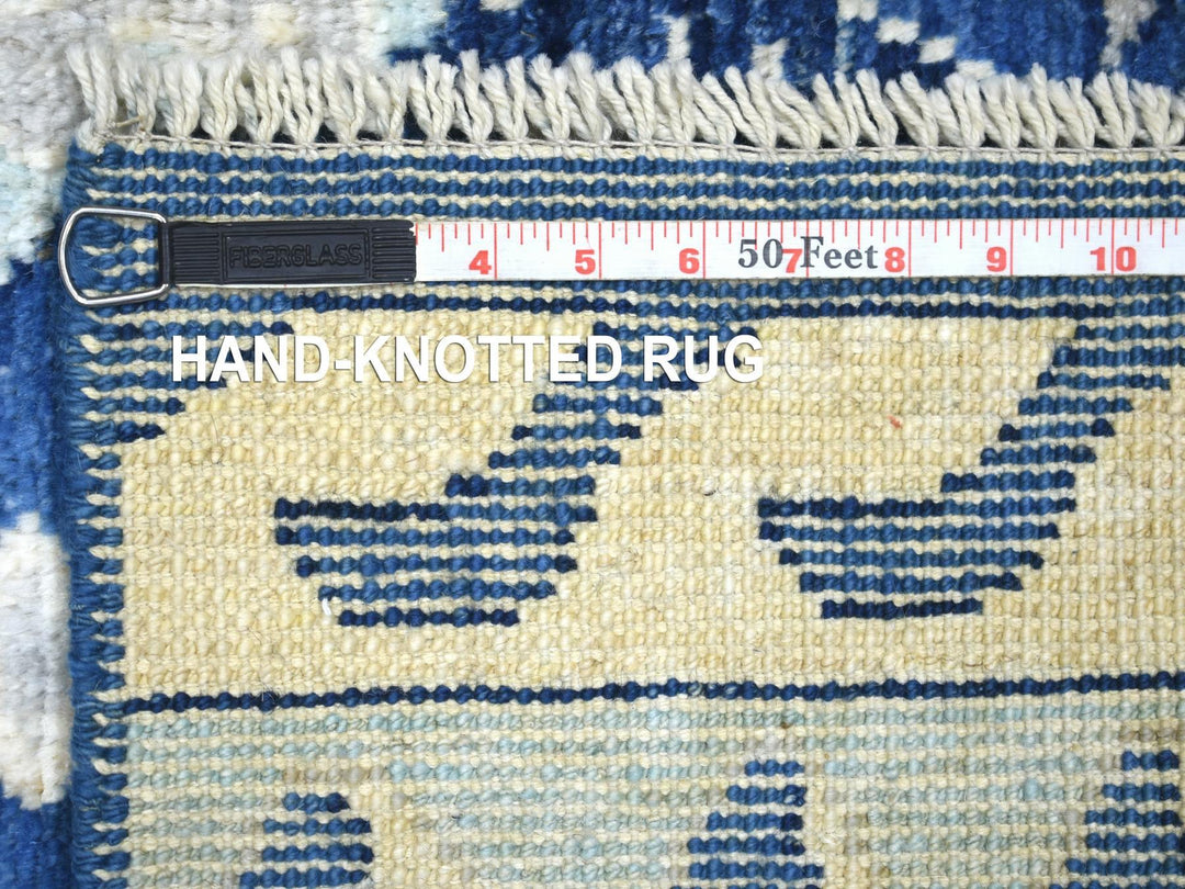 6'0" x 8'9" New Hand Knotted Blue Wool Rectangle Oriental Rug - MOA10271370