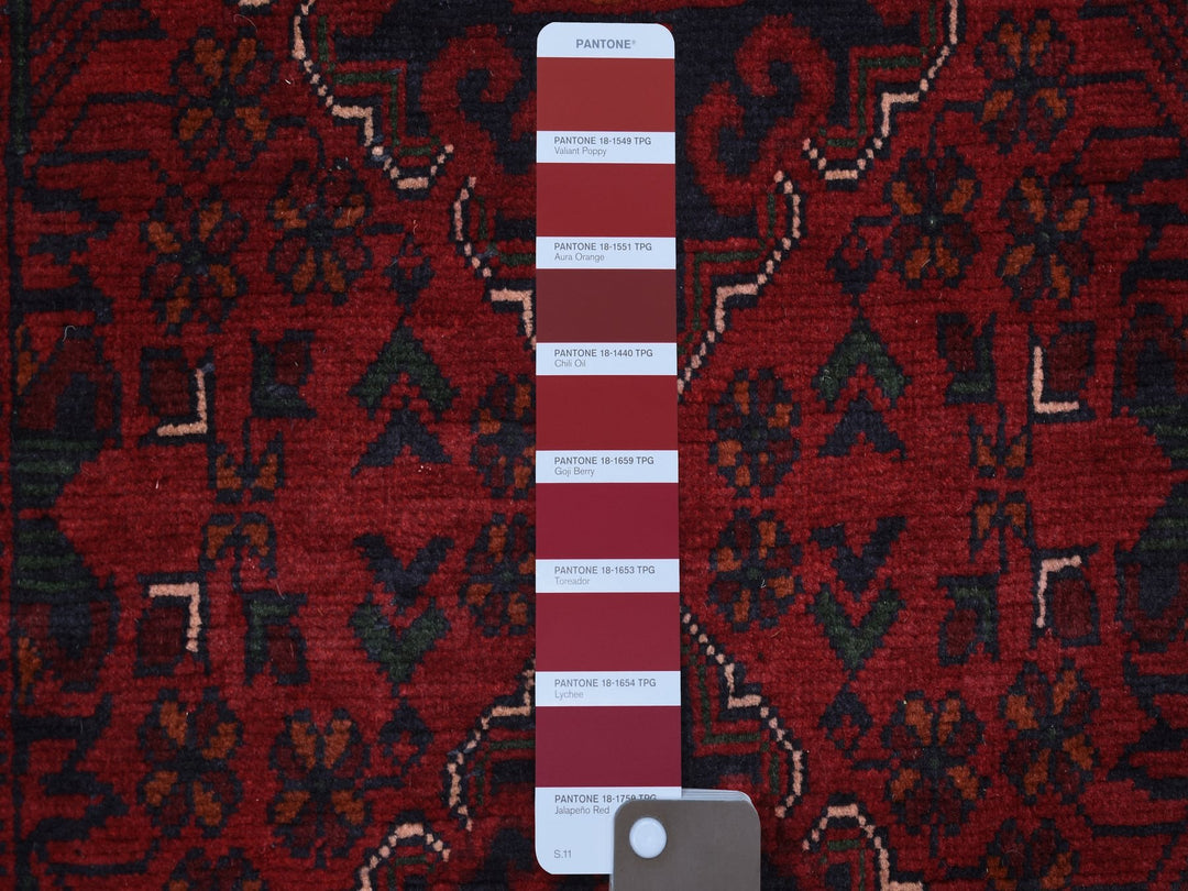 2'7" x 13'0" New Hand Knotted Red Wool Runner Oriental Rug - MOA10271372