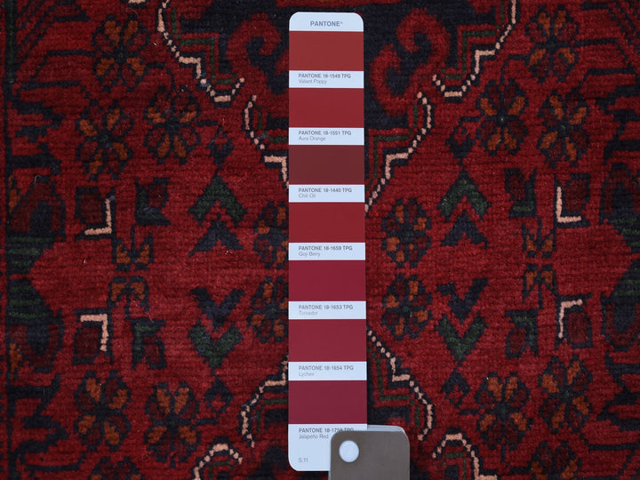 2'7" x 13'0" New Hand Knotted Red Wool Runner Oriental Rug - MOA10271372