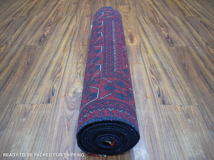 2'7" x 13'0" New Hand Knotted Red Wool Runner Oriental Rug - MOA10271372