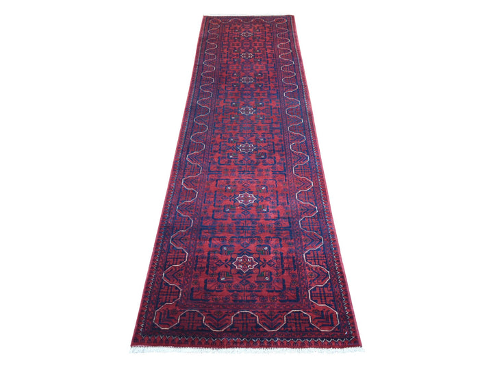 2'7" x 9'7" New Hand Knotted Red Wool Runner Oriental Rug - MOA10271373