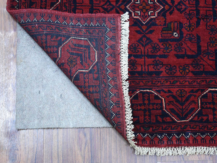 2'7" x 9'7" New Hand Knotted Red Wool Runner Oriental Rug - MOA10271373