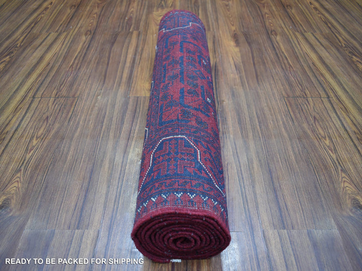 2'7" x 9'7" New Hand Knotted Red Wool Runner Oriental Rug - MOA10271373