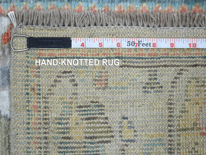 2'6" x 16'1" New Hand Knotted Grey Wool Runner Oriental Rug - MOA10271412
