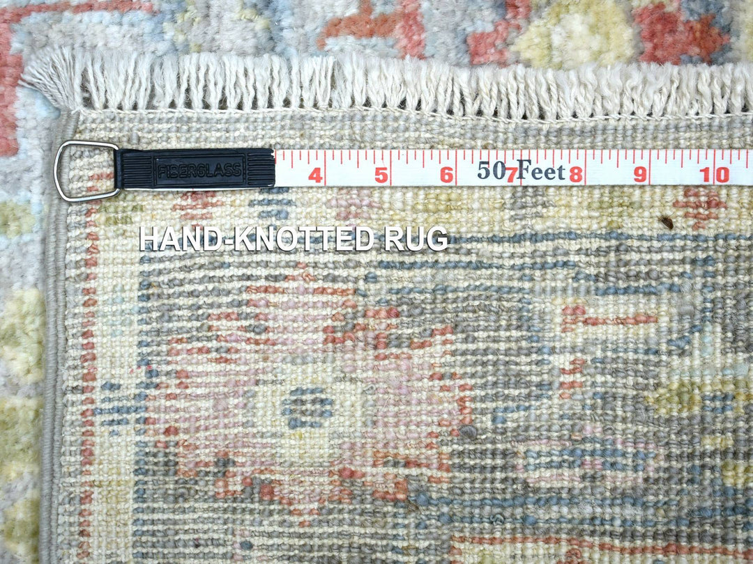 2'6" x 9'5" New Hand Knotted Grey Wool Runner Oriental Rug - MOA10271418