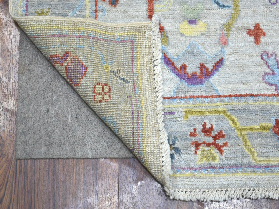 2'5" x 9'8" New Hand Knotted Grey Wool Runner Oriental Rug - MOA10271424