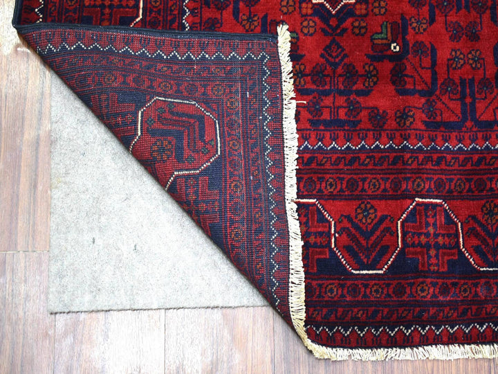 5'5" x 7'8" New Hand Knotted Red Wool Rectangle Oriental Rug - MOA10271450