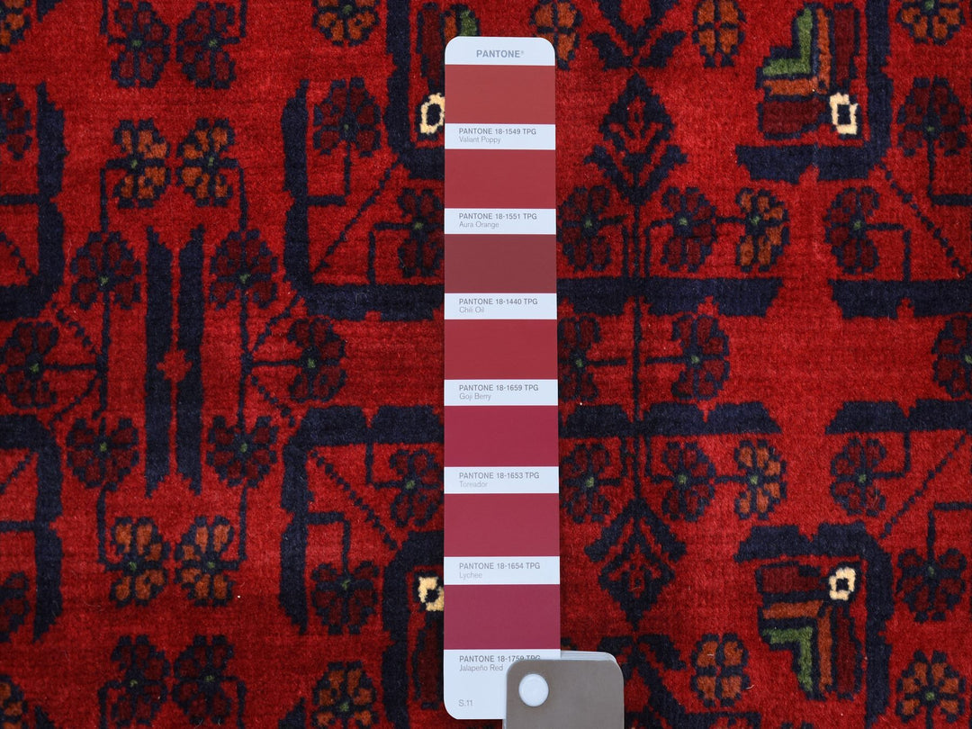 5'5" x 7'8" New Hand Knotted Red Wool Rectangle Oriental Rug - MOA10271450