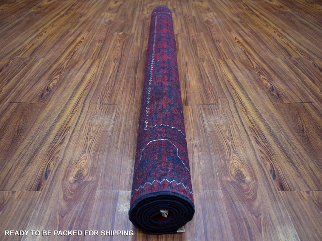 5'5" x 7'8" New Hand Knotted Red Wool Rectangle Oriental Rug - MOA10271450